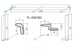 FL-2067BZ Молдинг лобового стекла VOLKSWAGEN PASSAT B5 96-05SKODA SUPERB 02-08