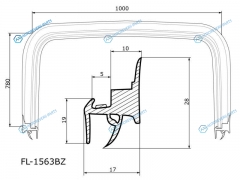 FL-1563BZ Молдинг лобового стекла CHEVROLET LACETTI DAEWOO NUBIRA 45D 04-13
