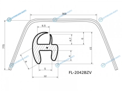 FL-2042BZV Молдинг лобового стекла MITSUBISHI PAJERO SPORTL200 96-08