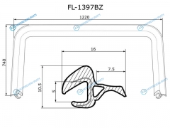 FL-1397BZ Молдинг лобового стекла MAZDA TRIBUTE 00-07FORD MAVERICK 00-07ESCAPE I 00-12
