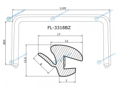 FL-3318BZ Молдинг лобового стекла KIA SPORTAGE III 10-15