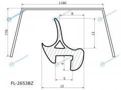 FL-2653BZ Молдинг лобового стекла NISSAN TIIDA 45D 04-14