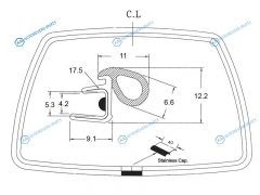 FL-655BF Молдинг лобового стекла VOLKSWAGEN PASSAT B3B4 45D 88-96