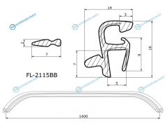 FL-2115BB Молдинг лобового стекла нижний VOLKSWAGEN GOLF VVI 03-08