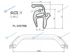 FL-2097BB Молдинг лобового стекла AUDI A6S6 45D 97-04