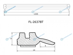 FL-2637BT Молдинг лобового стекла AUDI Q7 05-15
