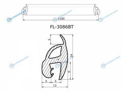 FL-3086BT Молдинг лобового стекла MERCEDES-BENZ GLK-CLASS X204 08-15 верхний
