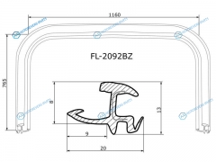 FL-2092BZ Молдинг лобового стекла BMW E46 98-05