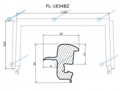 FL-1834BZ Молдинг лобового стекла CHEVROLET CRUZE 45D 09-15