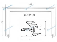 FL-2631BZ Молдинг лобового стекла HONDA FITJAZZ 5D 01-07