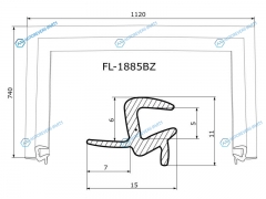 FL-1885BZ Молдинг лобового стекла DAEWOO MATIZ III CREATIVE 09-11CHEVROLET SPARK 10-