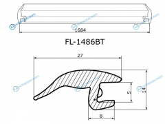 FL-1486BT Молдинг лобового стекла HUMMER H2 02-09