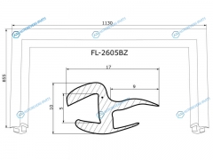 FL-2605BZ Молдинг лобового стекла KIA RIO II 45D 05-11