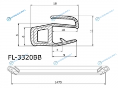 FL-3320BB Молдинг лобового стекла VOLVO S60 10-18