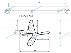 FL-2727BT Молдинг лобового стекла LEXUS LS460 06-17