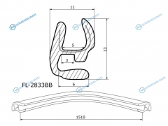 FL-2833BB Молдинг лобового стекла нижний LANCER X 07-