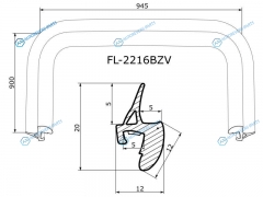 FL-2216BZV Молдинг лобового стекла HYUNDAI SANTA FE 00-06