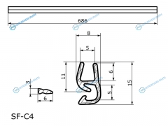 SF-C4 Молдинг лобового стекла нижний CITROEN C4 35D HBK 10-