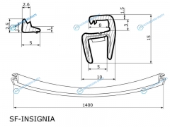 SF-INSIGNIA Молдинг лобового стекла нижний OPEL INSIGNIA 45D HBKWGN 08-16