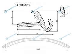 SF-W164BB Молдинг лобового стекла нижний MERCEDES-BENZ ML-CLASS W164 05-11