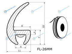 FL-26MM Молдинг универсальный - бухта 30 м.(цена за 1метр)