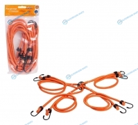 AS-R-12 Резинки-стяжки набор Паук 4шт.-120 см. D-8 мм (металлические крючки)