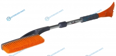 AB-R-05 Щетка от снега и льда с телескопической рукояткой мягкой щетиной + скребок (80-100 см)