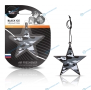 AFZV004 Ароматизатор подвесной пластик Звезда черный лед