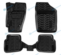 ACM-PS-73 Ковры в салон (3D с подпят.) для VW Polo SD (10-) компл. 4 шт.. (крепеж). выс. борт. полимер.. черн.