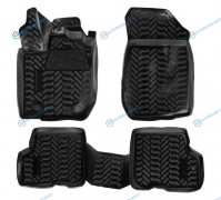 ACM-PS-56 Ковры в салон (3D с подпят.) для Renault Logan II (14-) компл. 4 шт.. (крепеж). выс. борт. полимер.. черн.