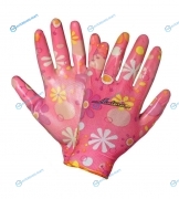 AWG-NW-09 Перчатки нейлоновые женские с цельным полиуретановым покрытием ладони