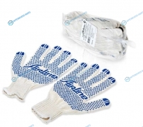 AWG-C-01 Перчатки ХБ с ПВХ покрытием. белые. (5 пар). 150Т7.5 класс