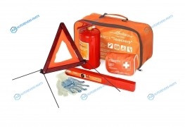 ANA-01 Набор автомобилиста Техосмотр (Знак AT-02+Аптечка AM-01+Огнетушитель ОП2 AO-OP2+Перчатки AWG-C-01