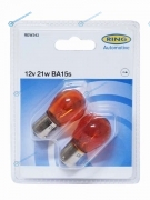 REW343 Лампа дополнительного освещения PY21W Янтарная 12V 21W Блистер 1 шт.