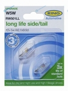 RW501LL Лампа дополнительного освещения W5W 12V 5W Блистер 2 шт.Гарантия года