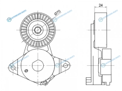 ST-16620-47010 Натяжитель приводного ремня TOYOTA AURISCOROLLA 09- 1NR
