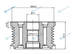 ST-27415-0L020 Обгонный шкив генератора FORD TRANSIT 2.2D 06-TOYOTA HILUX 2.53.0D 05-