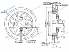 ST-MD160546 Шкив коленвала MITSUBISHI PAJERO 4D56 (один ручеек) 90-