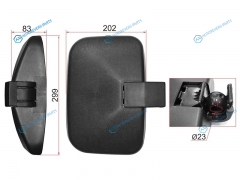 SL-668 Зеркало заднего вида MITSUBISHI CANTER (299x202mm SR800)