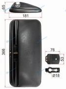 SL-1602A Зеркало заднего вида MERCEDES (грузовик и автобус) (370x182)