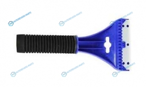 SIBO-123 Скребок для уборки снега и льда Clingo. 9.5x22 см. с мягкой ручкой. водосгоном. синий