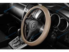 iSW-04SD.BE Чехол на руль iSky гладкий с крупными строчками. кожзам. размер S. темн.-беж.