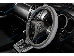 iSW-15SGR Чехол на руль iSky с рельефной тканевой вставкой. кожзам. размер S. сер.