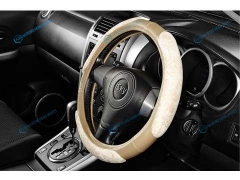 iSW-16SBE Чехол на руль iSky с тканевыми вставками. женский дизайн. кожзам. размер S. беж.