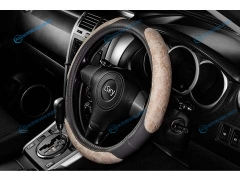 iSW-16SGR Чехол на руль iSky с тканевыми вставками. женский дизайн. кожзам. размер S. сер.