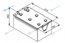 0 092 T30 810_аккумулятор! T3 220Ah 1150А + слева 518|276|291 B00|