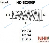 HD SZ006F Пружина подвески усиленная NHK HEAVY DUTY (HD)