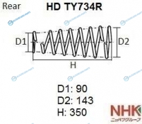 HD TY734R Пружина подвески усиленная NHK HEAVY DUTY (HD) (Кратность 2шт.)