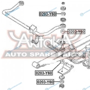 0203-Y60 Втулка амортизатора | зад правлев