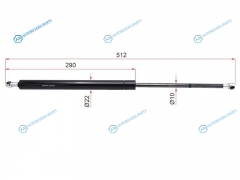 HSGS0002 Амортизатор крышки багажника TOYOTA KLUGERHIGHLANDER CU2 00-07 LH=RH